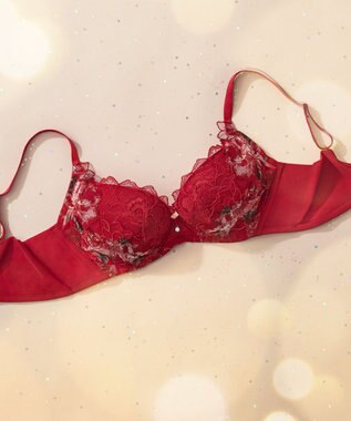 WACOAL 【ハグするブラ】 ブラジャー 体温を感知してカラダになじむ ハグシート 谷間メイク 脇高設計 ペアショーツあり ブラ レディース BRB488 /ワコール レッド