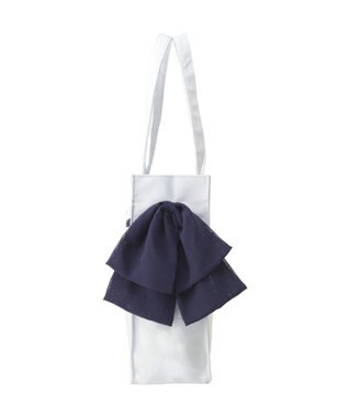 Maison de FLEUR マリンラインリボンスクエアトートバッグ Light Blue