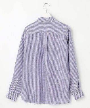 23区 【Oggi8月号掲載/洗える】LIBECO ベーシック シャツ ブルーストライプ