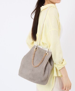 LeSportsac CHAIN CROCHET MED BUCKET/ベージュクロシェ ベージュクロシェ
