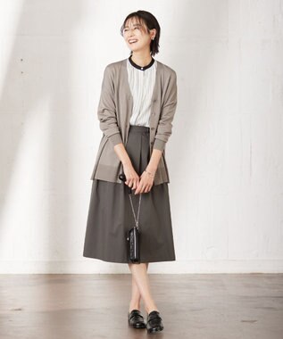 J.PRESS LADIES 【洗える】 シルキーレーヨンストレッチ Ｖネック カーディガン ブラウン系