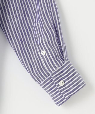 23区 【Oggi8月号掲載/洗える】LIBECO ベーシック シャツ ブルーストライプ