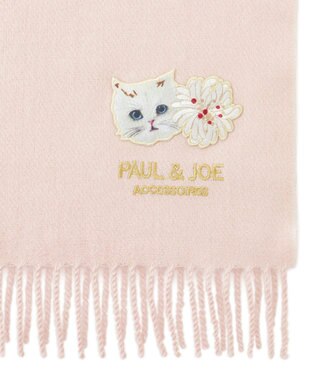 MOONBAT PAUL & JOE ACCESSOIRES ジプシー×クリザンテームワッペン付きムースタッチマフラー（パッケージ入り） ピンク