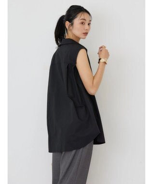 AMERICAN HOLIC ノースリーブＷポケットシャツ Black