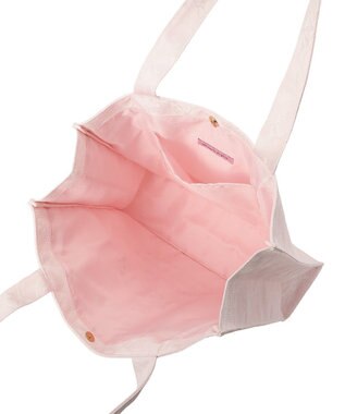 Maison de FLEUR リボンレースブランドロゴ刺繍スクエアトート Pink