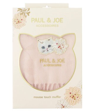 MOONBAT PAUL & JOE ACCESSOIRES ジプシー×クリザンテームワッペン付きムースタッチマフラー（パッケージ入り） ピンク