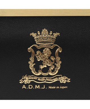 A.D.M.J. 【牛革】セブンティリリィ/ガマグチウォレット ブラック
