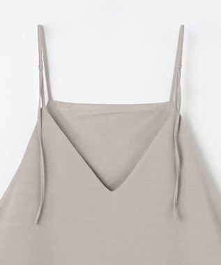 ANY L 【洗濯機可/セットアップ可/UVケア/速乾/イージーケア】サラサラテックリネンキャミソールワンピース グレージュ