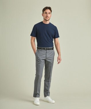 GOTAIRIKU ロングセラー【洗える/折り目加工/シワになりにくい/ウエストアジャスター】ウォッシャブル サマーウール100％パンツ_定番色(ノータック)23/24年モデル ライトグレー系