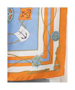 UNBILLION カカトゥ kakatoo / マリンガーランド柄シルクスカーフ オレンジ