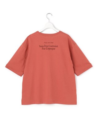 23区 【先行予約】ドロップショルダー メッセージ ロゴTシャツ オールドローズ系