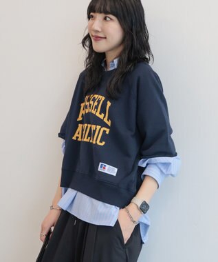 AMERICAN HOLIC 【RUSSELL】ロゴ半袖スウェット Navy