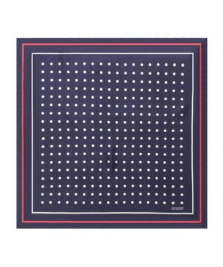 MOONBAT 【シルク100%】MACKINTOSH PHILOSOPHY(マッキントッシュ フィロソフィー）ドット シルクプリントスカーフ 日本製 68cm×68cm UV対策 ネイビーブルー