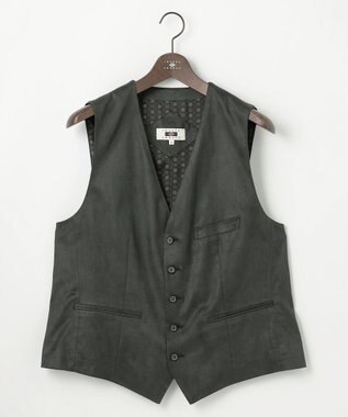 JOSEPH ABBOUD 【キングサイズ・ストレッチ/スウェードタッチ/JAPANファブリック】コマ スウェード ベスト カーキ系