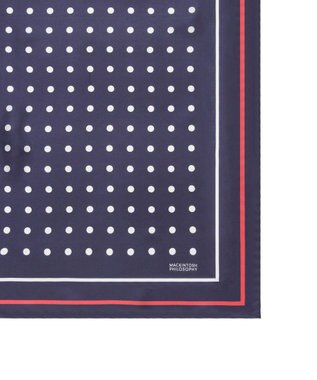 MOONBAT 【シルク100%】MACKINTOSH PHILOSOPHY(マッキントッシュ フィロソフィー）ドット シルクプリントスカーフ 日本製 68cm×68cm UV対策 ネイビーブルー