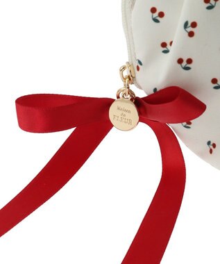 Maison de FLEUR チェリープリントポーチ Ivory