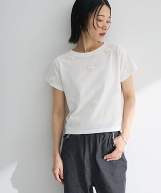 Green Parks ・ｓｗｉｎｇ　ｂｙ　パールリボンモチーフＴＥＥ Off White