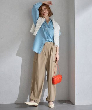 23区 【Oggi4月号掲載/洗える】シルキーストレッチ パラシュートパンツ ブラウン系