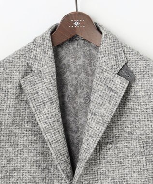 JOSEPH ABBOUD 【イタリア素材/軽量/ストレッチ】スライバー千鳥 ジャケット ライトグレー系3