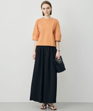 ICB 【先行予約】 ドレープツイル ボリュームワイドパンツ ブラック