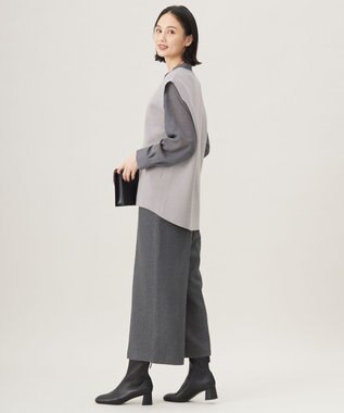 自由区 S 【セットアップ対応・洗える】ウールミラノニット ベスト チャコール