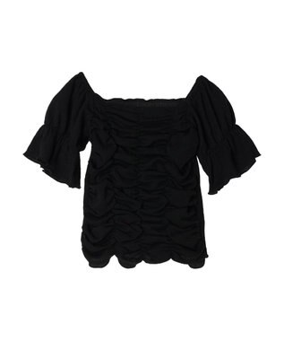 earth music&ecology カットシャーリングプルオーバー Black