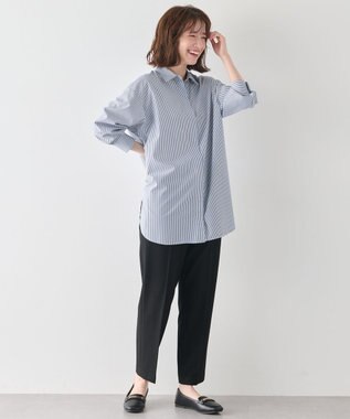 ANY L 【手洗い可能/抗菌防臭/UVカット/速乾】ロングシャツ ブルーロンスト