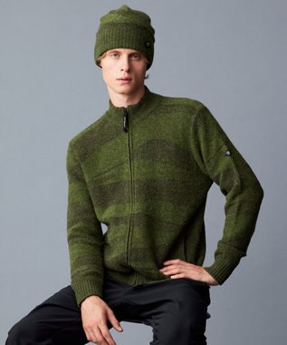 JOSEPH ABBOUD MOUNTAIN 【イタリア糸使用/軽量】ブークレーカモフラージュ ニット帽 オリーブ系2