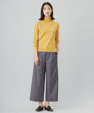 J.PRESS LADIES L 【洗える】T/Rウォッシャブルギャバ ワイド パンツ グレー系