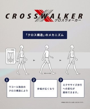 WACOAL MEN 【クロスウォーカー】 はいて歩いて、カロリー消費アップ ムレ軽減設計 ロング丈 前開き WX5014 /ワコールメン ブラック