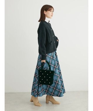 Green Parks ・Ｐｅｔｉｔ　Ｆｌｅｕｒ　バイヤスチェックフレアスカート Green