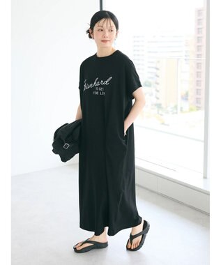 CRAFT STANDARD BOUTIQUE 10/- ヴィンテージフレンチスリーブワンピース Black