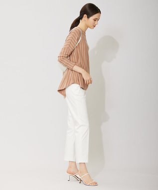 ICB 【洗える】T/Cストレッチサテン スティックパンツ オフホワイト系