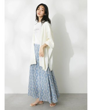 CRAFT STANDARD BOUTIQUE インド綿Ａラインスカート Blue