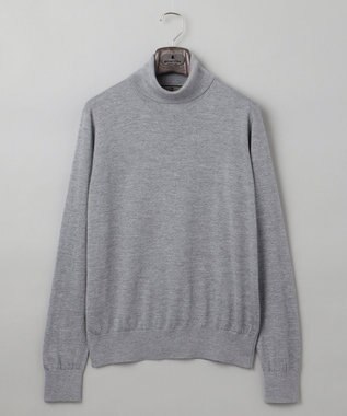GOTAIRIKU 新色追加【洗える/チクチクしにくい/ピリングしにくい】イタリア糸 ハイゲージ タートルネックニット_WOOL100％ ライトグレー系