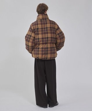 WEGO 【ユニセックス着用ITEM/MLサイズ展開】チェックパファーブルゾン ブラウンチェック1