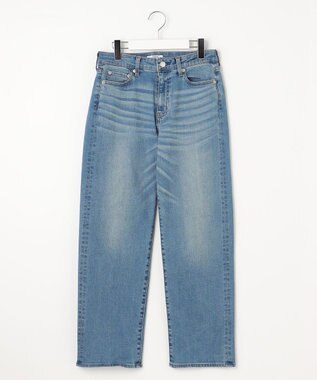 J.PRESS LADIES S 【洗える】BASIC STRETCH DENIM ボーイフィット パンツ ダルブルー系