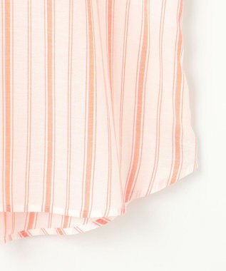 自由区 S 【ドラマ「明日はもっと いい日になる」着用】【接触冷感・吸水速乾・洗える】ナチュラルリネンクロップド丈 シャツ ホワイト×オレンジ