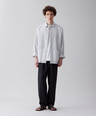 UNFILO MENS ライトリネン ワイドパンツ [23年春夏商品] ブラック