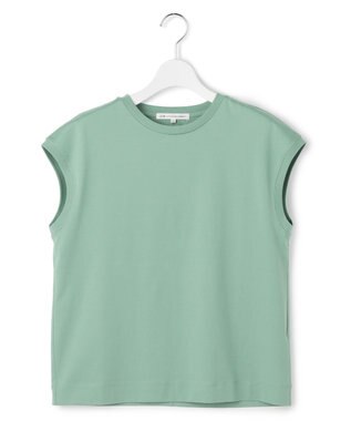 23区 シルキータッチ フレンチスリーブ Tシャツ パイングリーン系