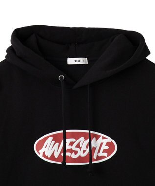 WEGO 【ユニセックス着用ITEM】リラックスフィットオーバルロゴパーカー ブラック