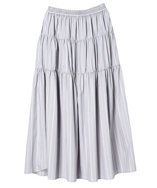 AMERICAN HOLIC ティアードギャザースカート Stripe Sax