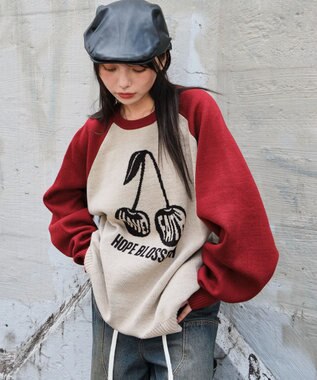 WEGO 【ユニセックス着用ITEM/SMLサイズ展開】ジャガードグラフィックプルオーバー 柄2