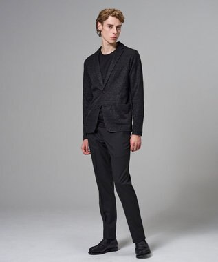 JOSEPH HOMME 【後ろウエストゴム仕様】キャリーマンストレッチ   テーパードパンツ / CITY EASY ブラック系