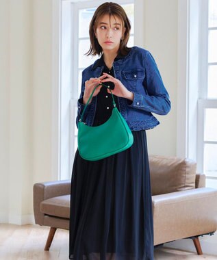 Tiaclasse 【洗える】ノーカラーデニムジャケット ブルー