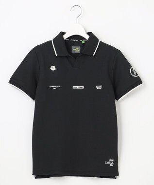 PW CIRCULUS 【WOMEN】【吸汗速乾/ストレッチ/UVケア】ベーシックカノコ スキッパー ポロシャツ ゴルフウェア レディース ブラック