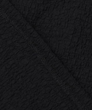 ICB 【洗える】 シャイニーサッカー クロップドトップス ブラック系