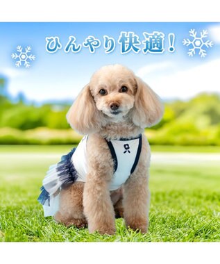 PET PARADISE ペットパラダイス 接触冷感 チュール ワンピース 小型犬 ホワイト×ネイビー