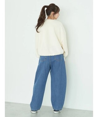 earth music&ecology 裏毛ドロストプルオーバー Ivory