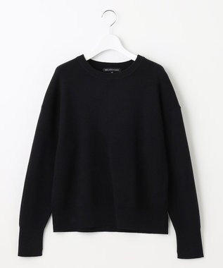 23区 L 【洗える】コットンウール クルーネック プルオーバー ブラック系